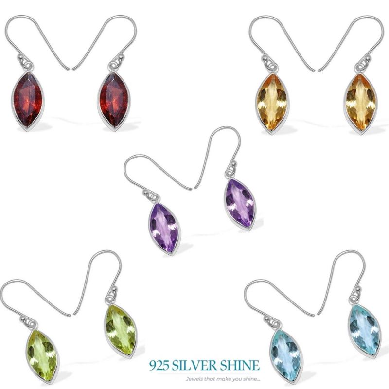 925 Sterling Silver Handmade Earrings Suppliers In Garnet Gemstone Jewelry 925SE1141_1