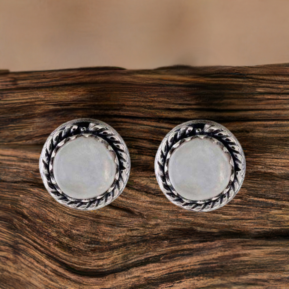 Natural Rainbow Moonstone Earrings In Solid 925 Silver 925SE1171