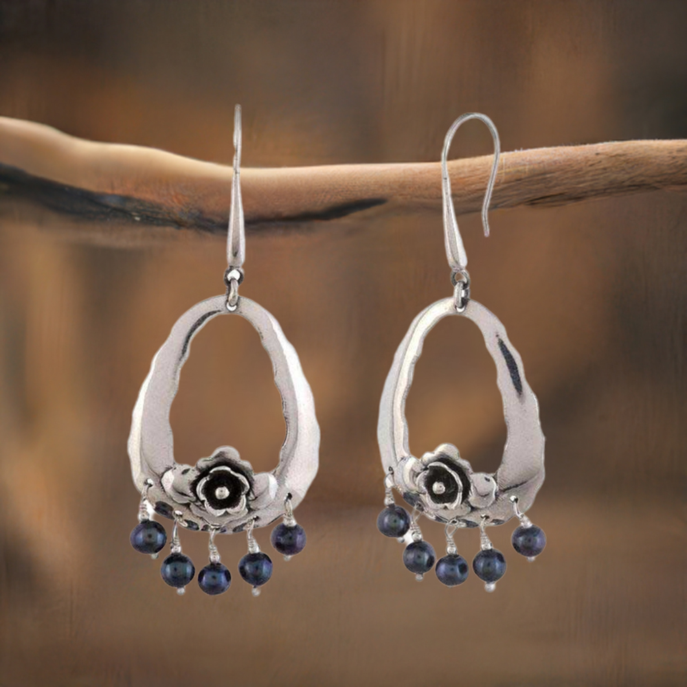 925 Sterling Silver Earrings In Natural Lapis Gemstone 925SE1177