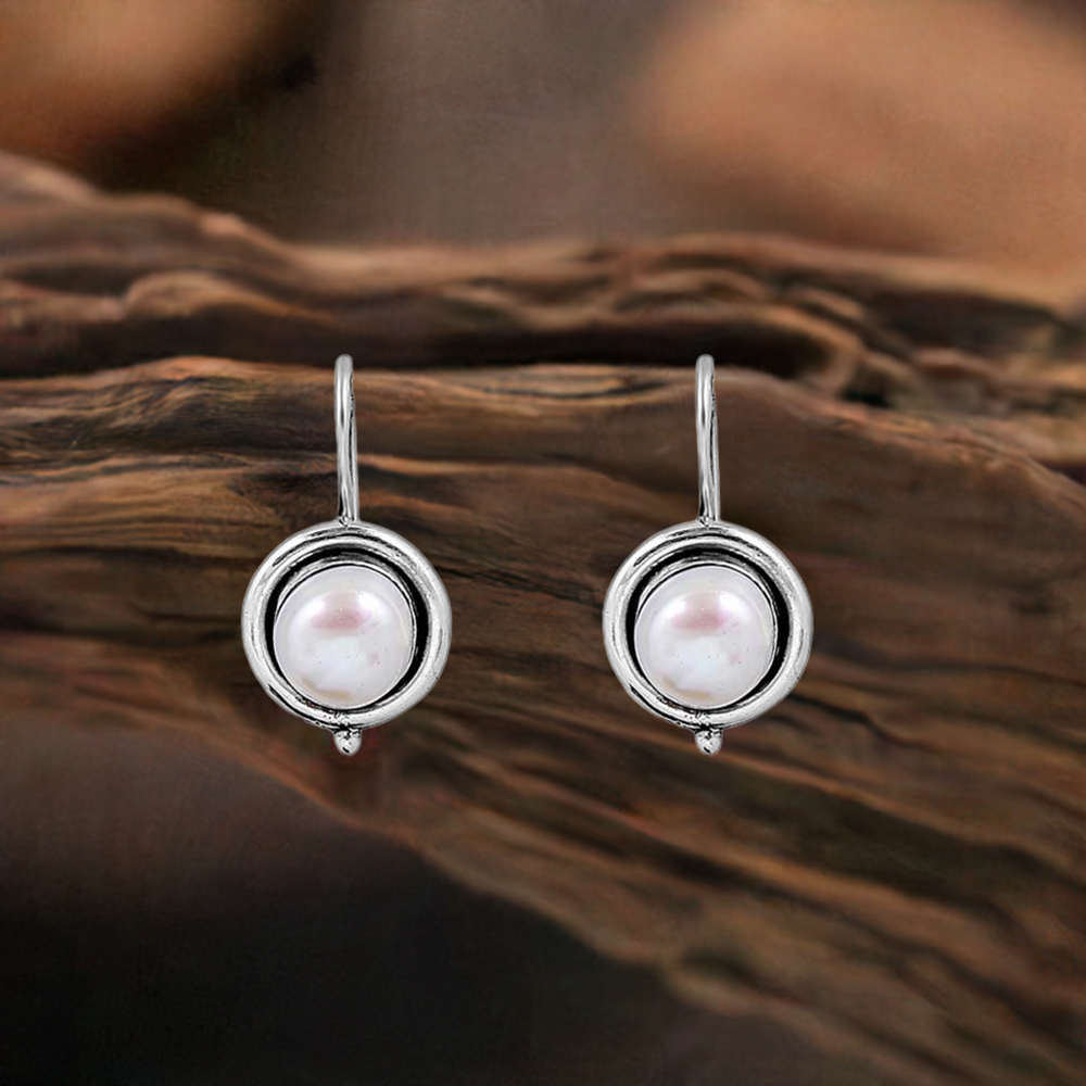 925 Sterling Silver Earring In Pearl Gemstone Jewelry 925SE119