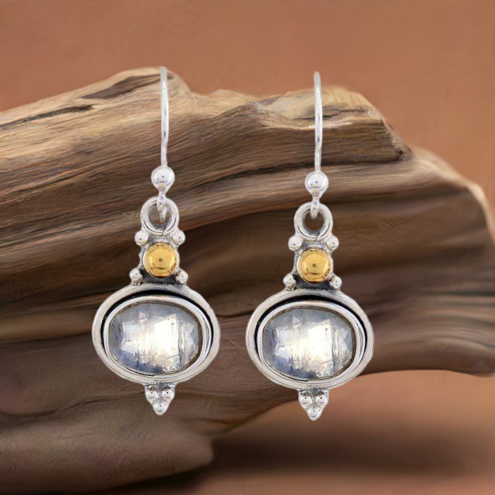 925 Sterling Silver Earrings In Blue Topaz Gemstone Jewelry 925SE1216