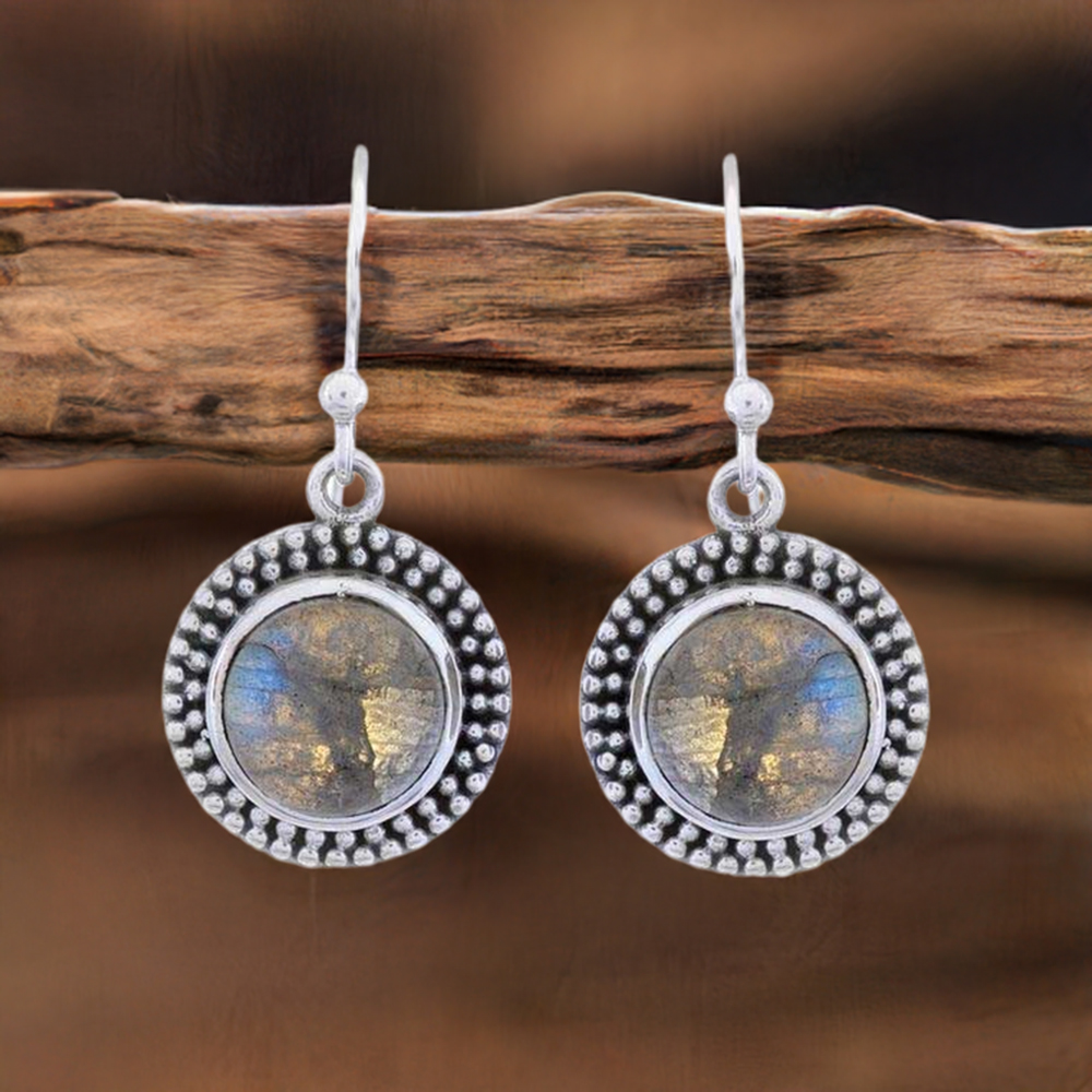 925 Sterling Silver Earrings In Labradorite Gemstone Jewelry 925SE1224