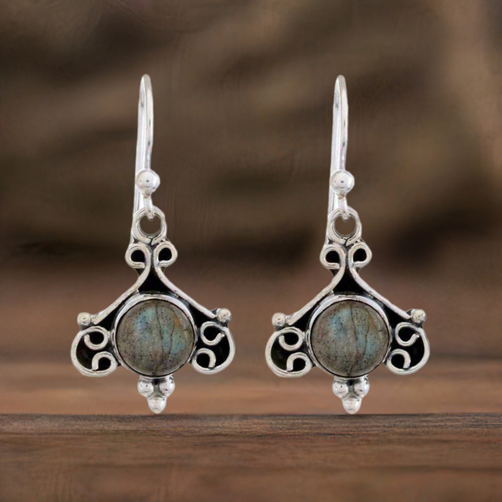 925 Sterling Silver Earrings In Labradorite Gemstone Jewelry 925SE1225