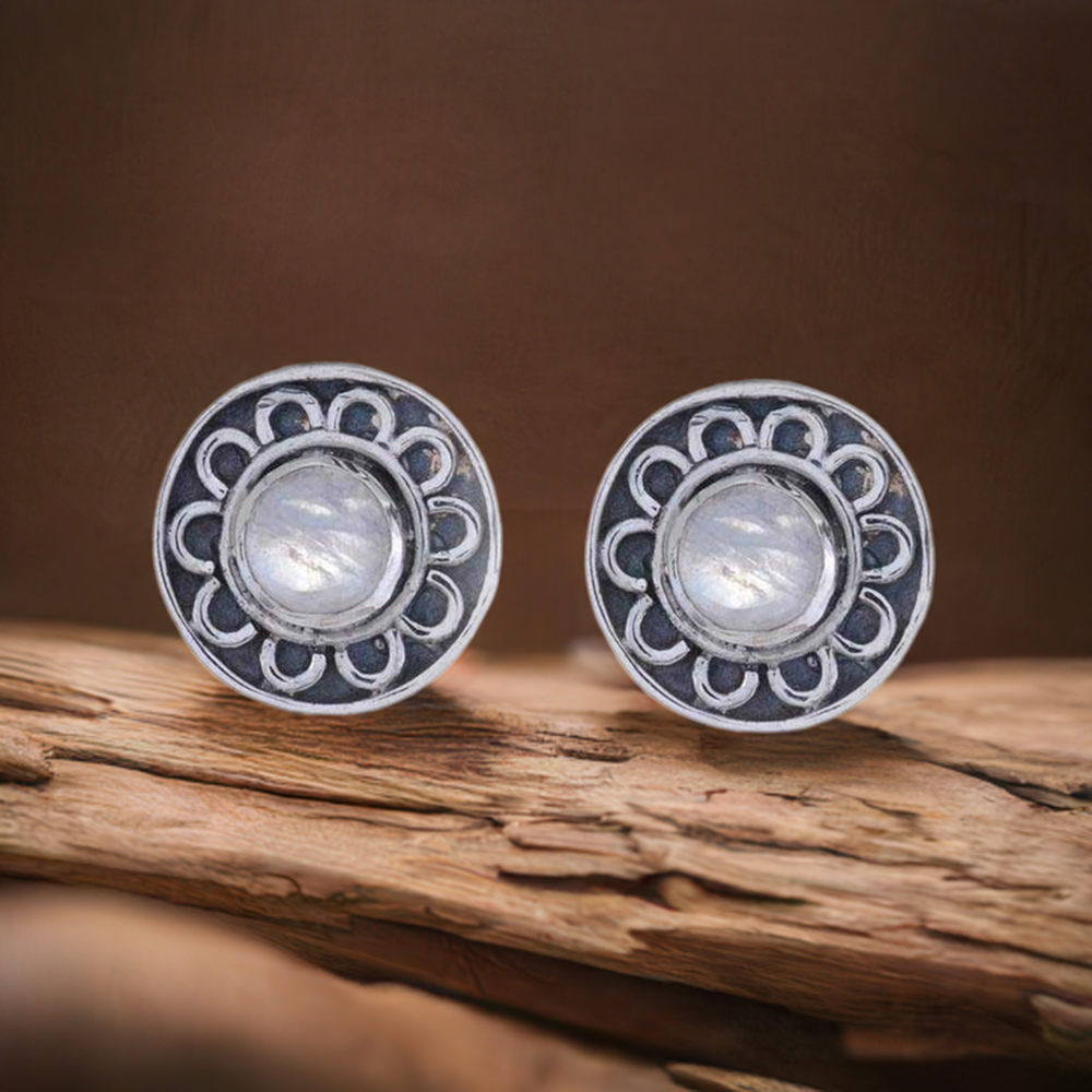 925 Sterling Silver Handmade Earrings In Rainbow Moonstone Jewelry 925SE1231