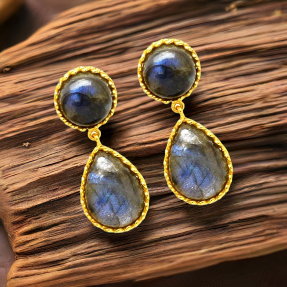 925 Sterling Silver Handmade Earrings In Labradorite Gemstone Jewelry 925SE1236