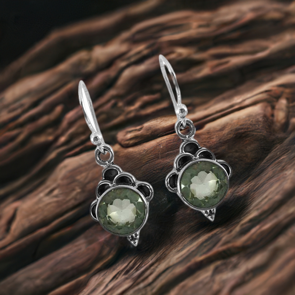 925 Sterling Silver Handmade Earrings In Peridot Gemstone Jewelry 925SE1308