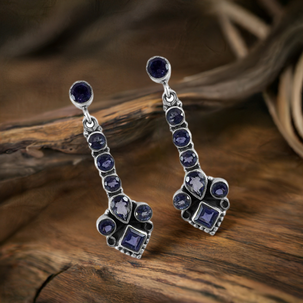 Fine 925 Sterling Silver Earrings In Genuine Amethyst Gemstone 925SE1325