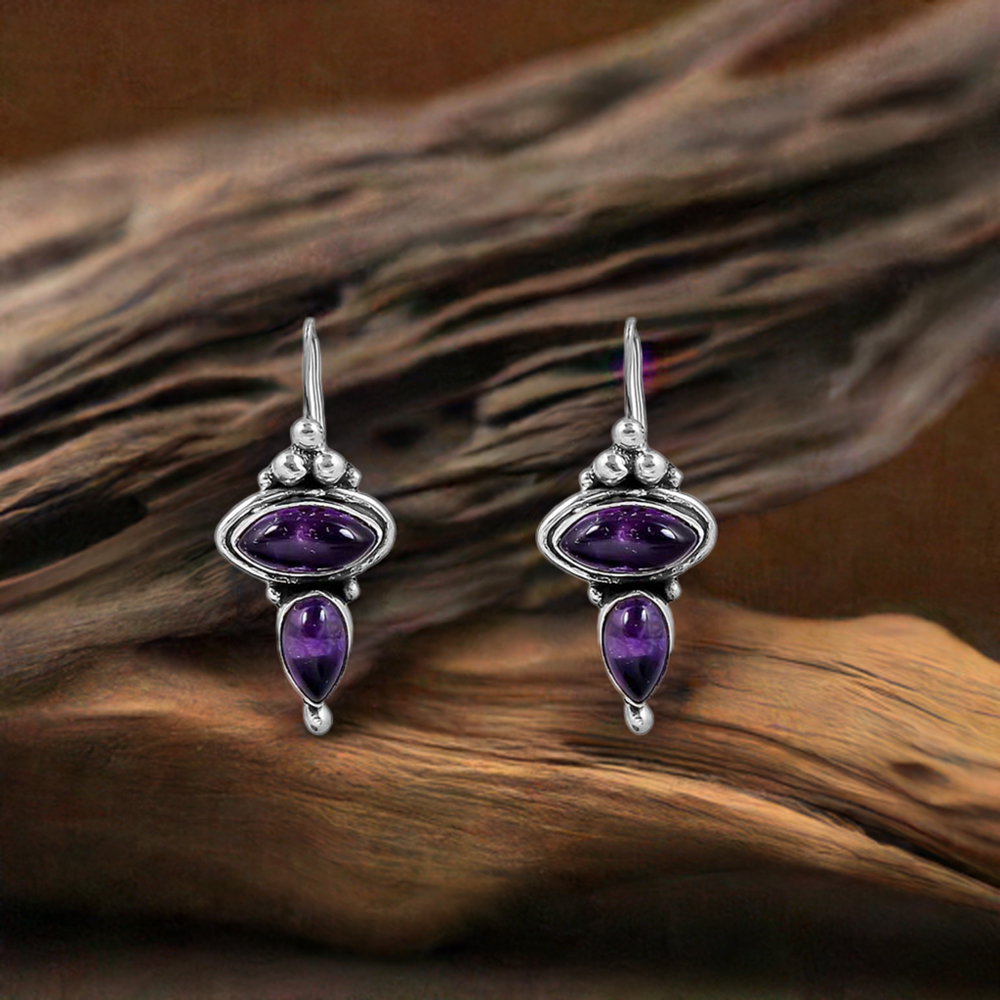 Natural Amethyst Gemstone In 925 Sterling Silver Jewelry 925SE135