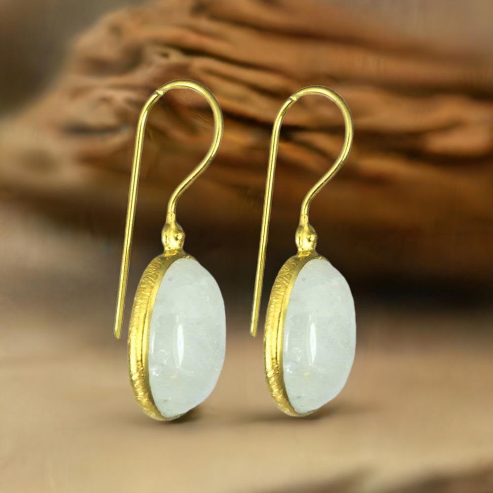 925 Sterling Silver Earrings In Rainbow Moonstone Jewelry 925SE1363