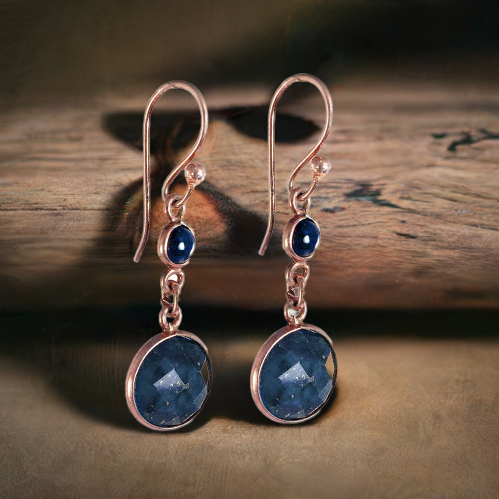 925 Sterling Silver Handmade Earrings In Lapis Gemstone Jewelry 925SE1366