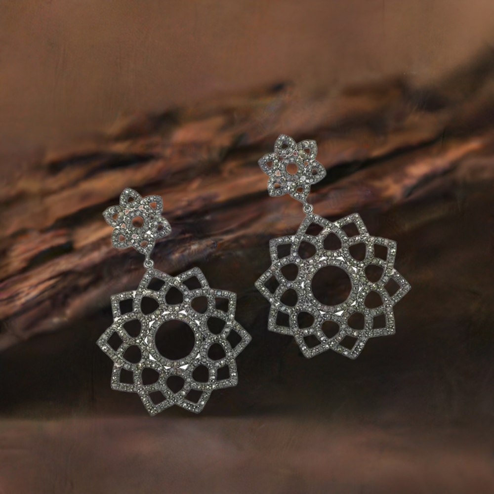 925 Sterling Silver Handmade Earrings In CZ Gemstone Jewelry 925SE1380