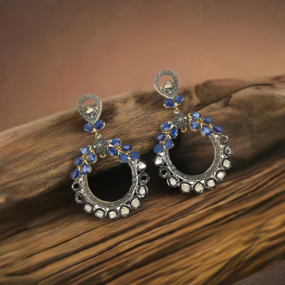 925 Sterling Silver Earrings In Iolite Gemstone Jewelry 925SE1381