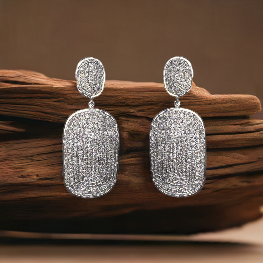 925 Sterling Silver Handmade Earrings In CZ Gemstone Jewelry 925SE1390