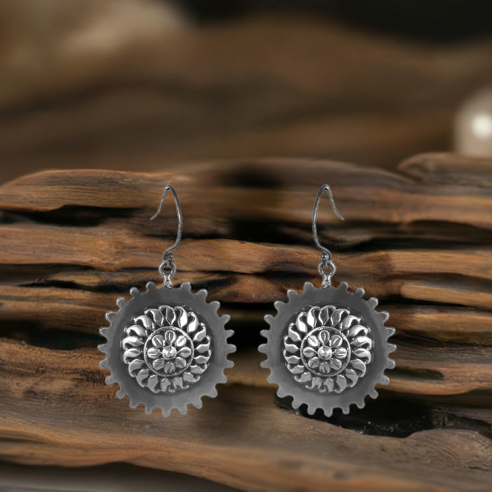 Sterling Silver Sunrise Handmade Earring Jewelry 925SE154