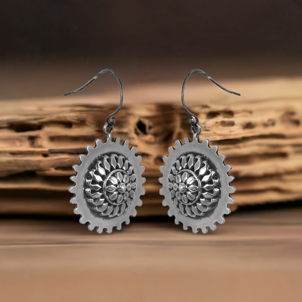 Sterling Silver Sunrise Handmade Earring Jewelry 925SE154_0