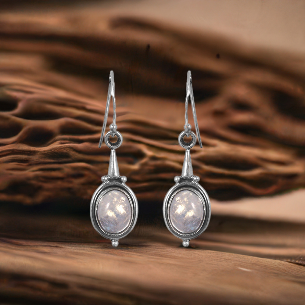 925 Sterling Silver Earring In Natural Moonstone Jewelry 925SE157