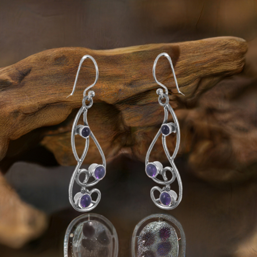 Amethyst Earring In Sterling Silver Jewelry 925SE159_0