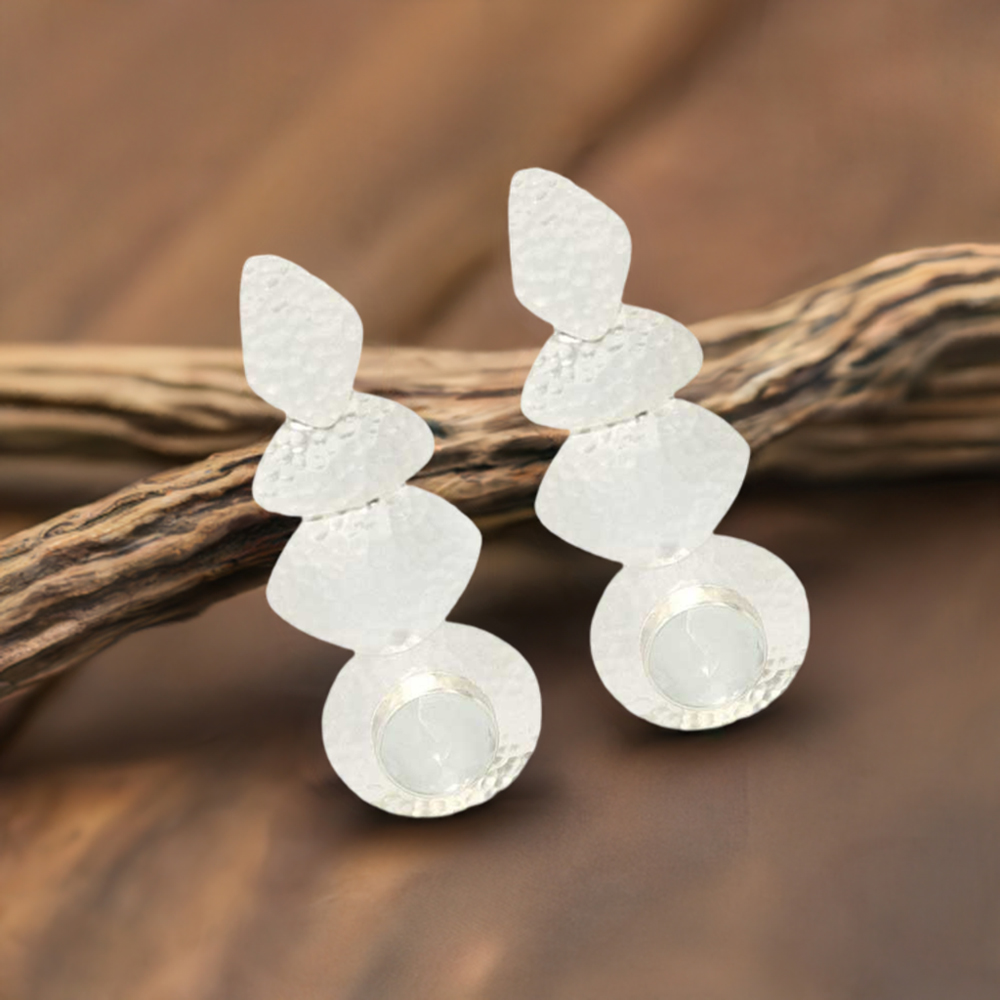 925 Sterling Silver Handmade Earrings In Crystal Gemstone Jewelry 925SE1830