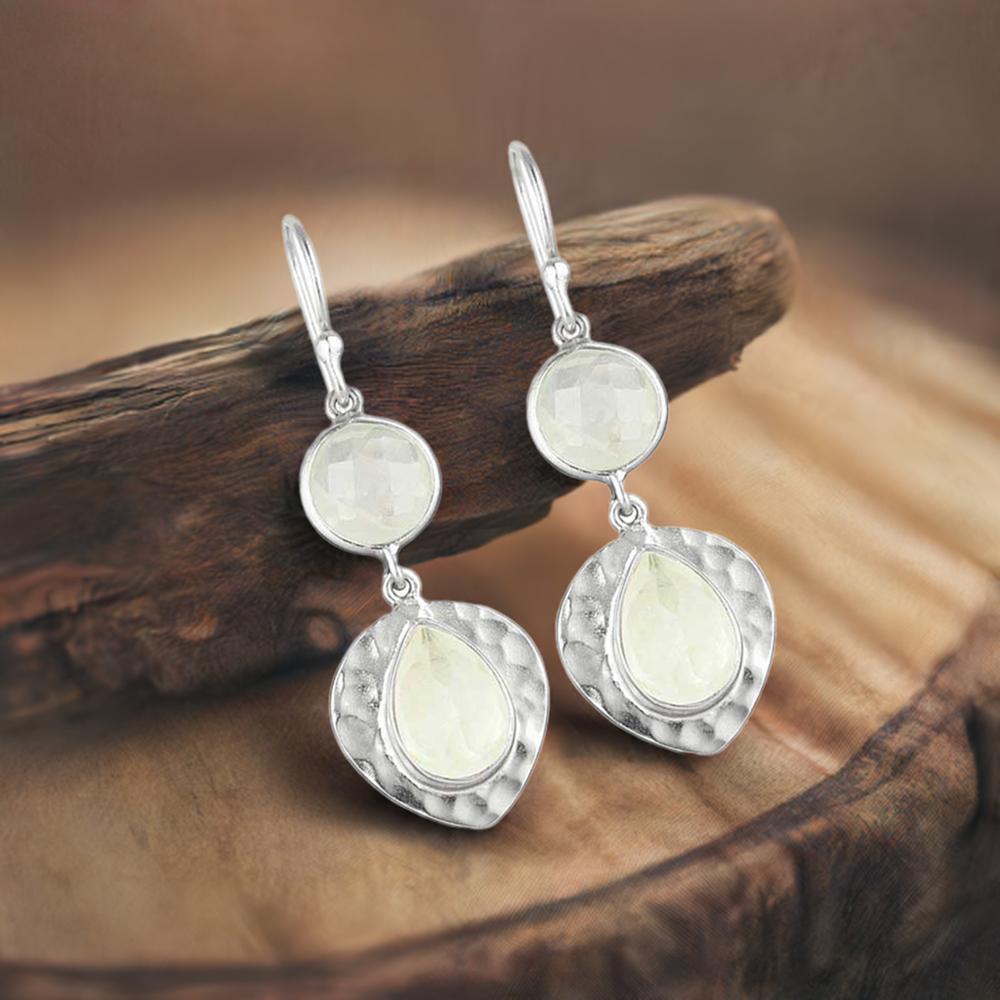 925 Sterling Silver Earrings In Semi Precious Crystal Gemstone 925SE1835