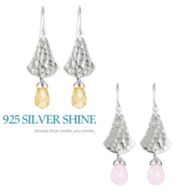 Natural Citrine Gemstone Earrings In Fine 925 Sterling Silver 925SE1849_2