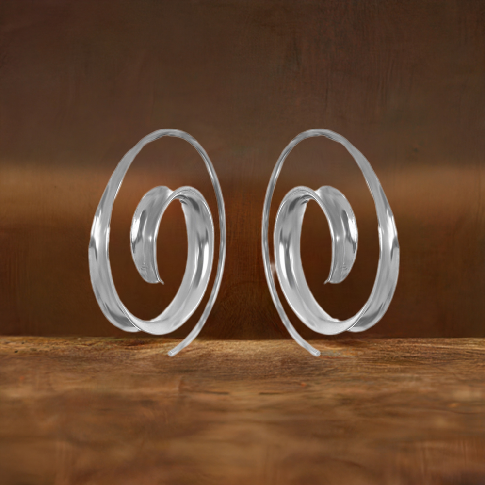 Plain Fine Sterling Silver earring 925SE185