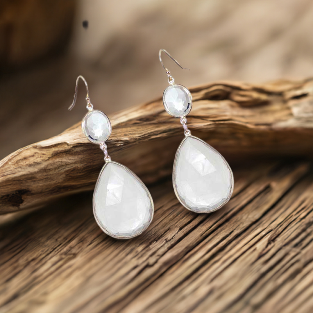 Genuine Crystal Gemstone Earrings In 925 Sterling Silver Jewelry 925SE1878