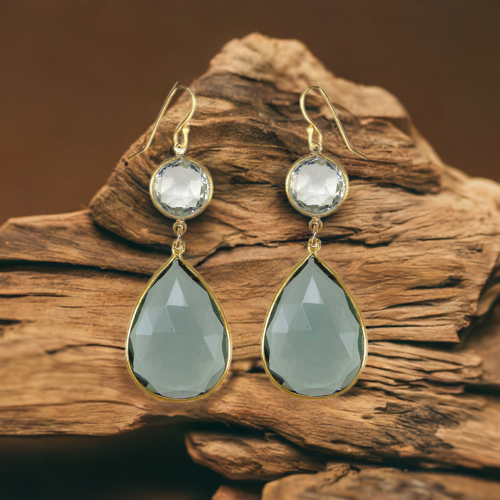 925 Sterling Silver Earrings In Quartz Gemstone Jewelry 925SE1880