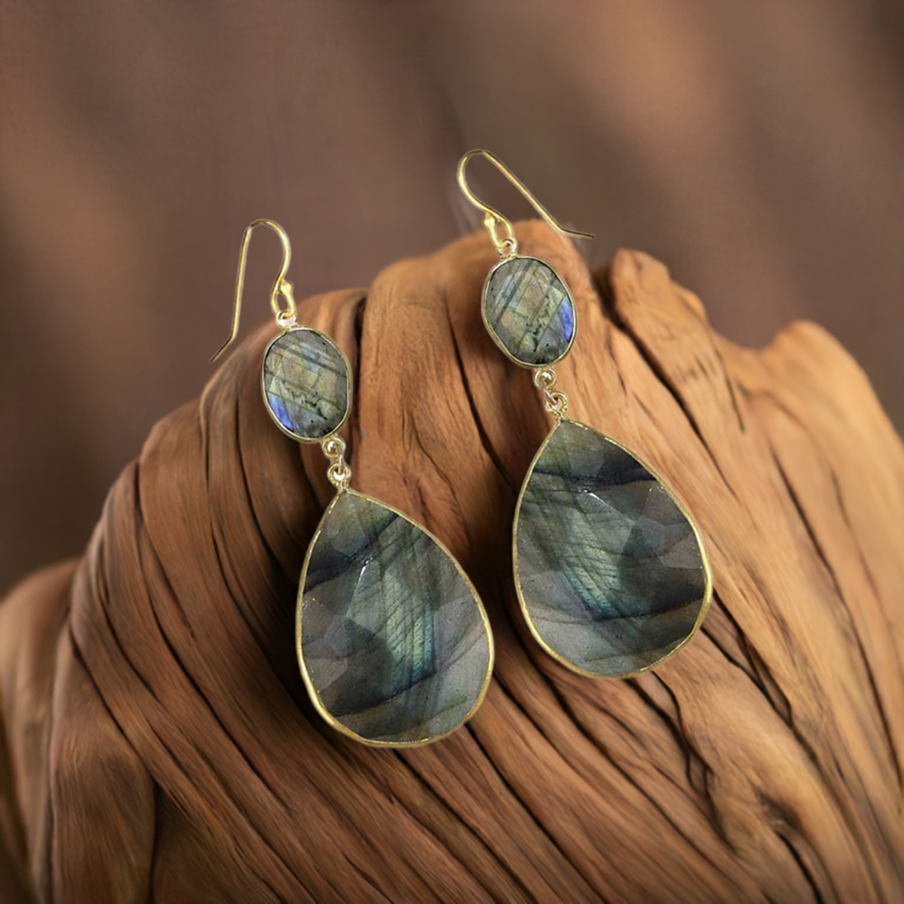 925 Sterling Silver Handmade Earrings In Labradorite Gemstone Jewelry 925SE1883