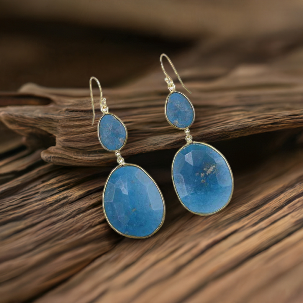 925 Sterling Silver Handmade Earrings In Lapis Gemstone Jewelry 925SE1886