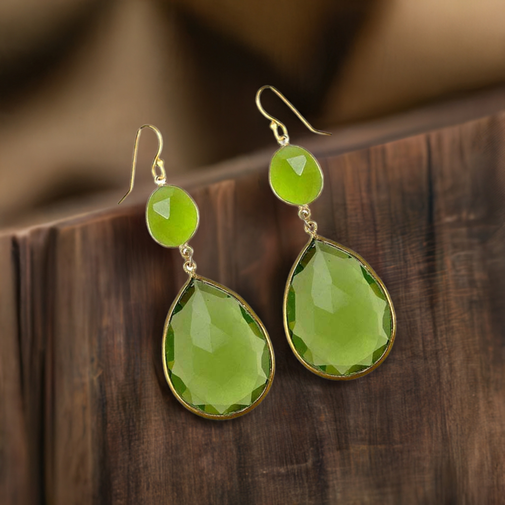 925 Sterling Silver Handmade Earrings In Peridot Gemstone Jewelry 925SE1887