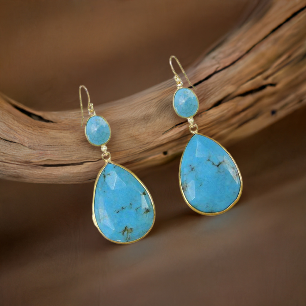 925 Sterling Silver Handmade Earrings In Turquoise Gemstone Jewelry 925SE1896