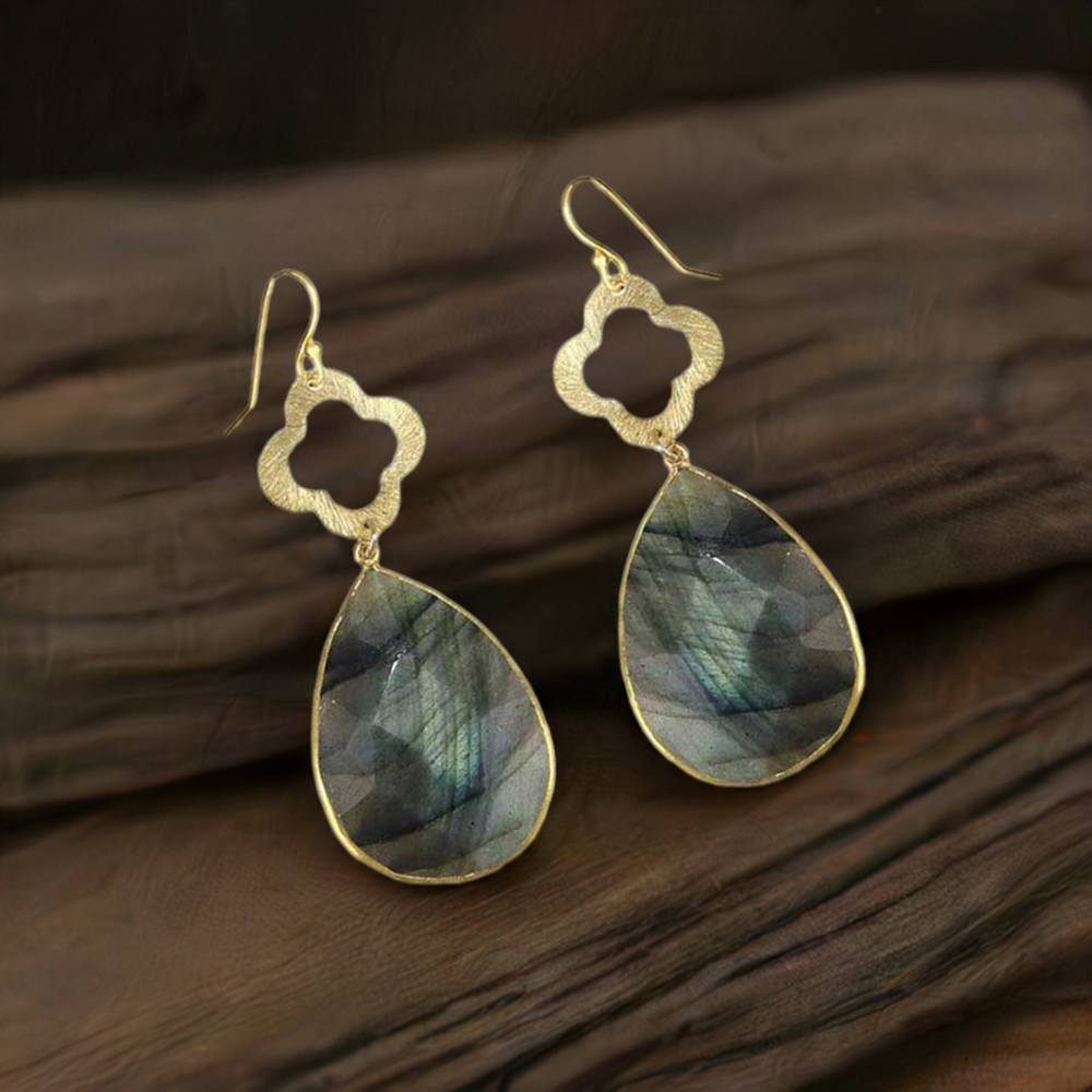 925 Sterling Silver Handmade Earrings In Labradorite Gemstone Jewelry 925SE1905