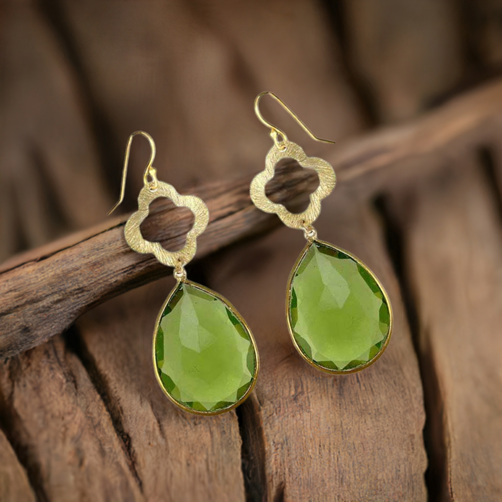925 Sterling Silver Handmade Earrings In Peridot Gemstone Jewelry 925SE1907