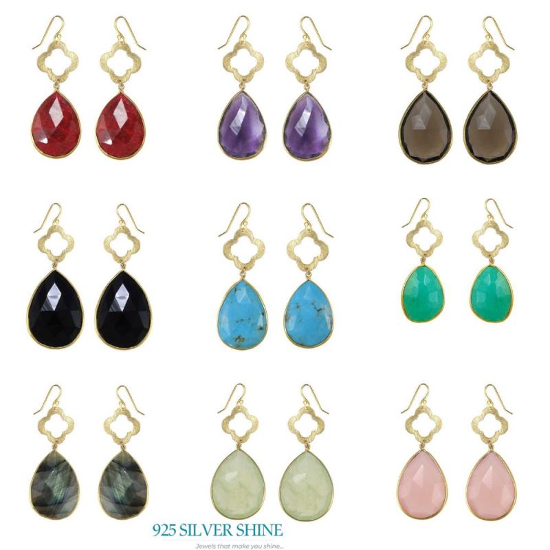 925 Sterling Silver Handmade Earrings In Smoky Quartz Gemstone Jewelry 925SE1912_2