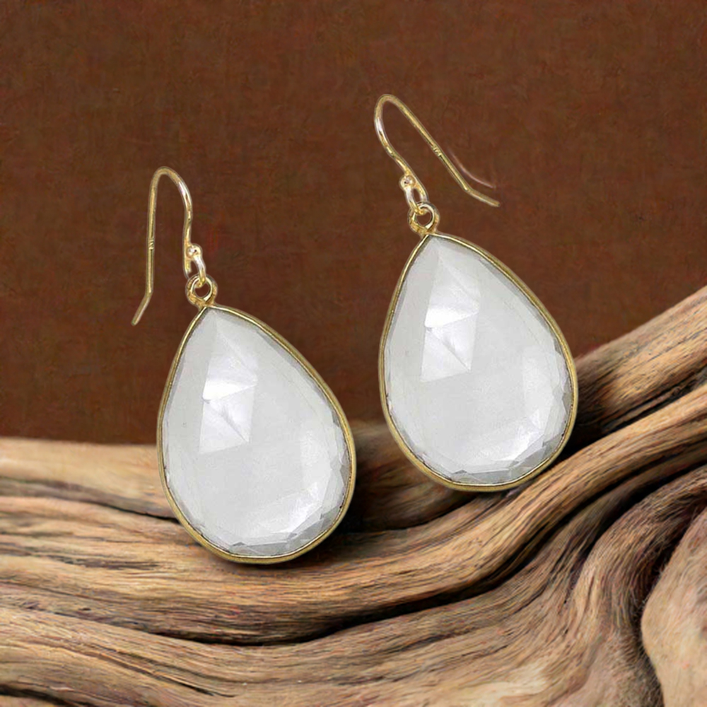 Fine 925 Sterling Silver Earrings In Semi Precious Crystal Gemstone 925SE1920