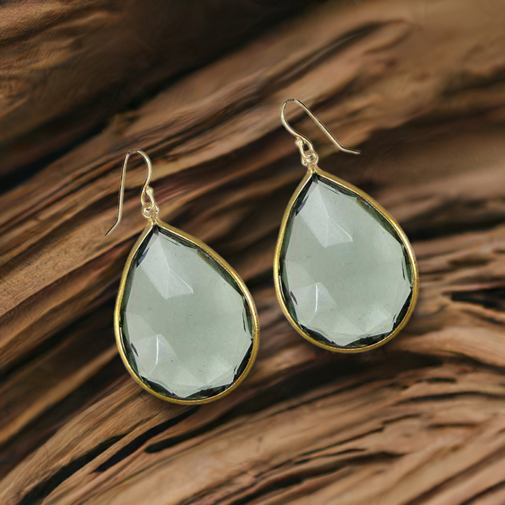 Natural Quartz Gemstone Earrings In Solid 925 Silver 925SE1925