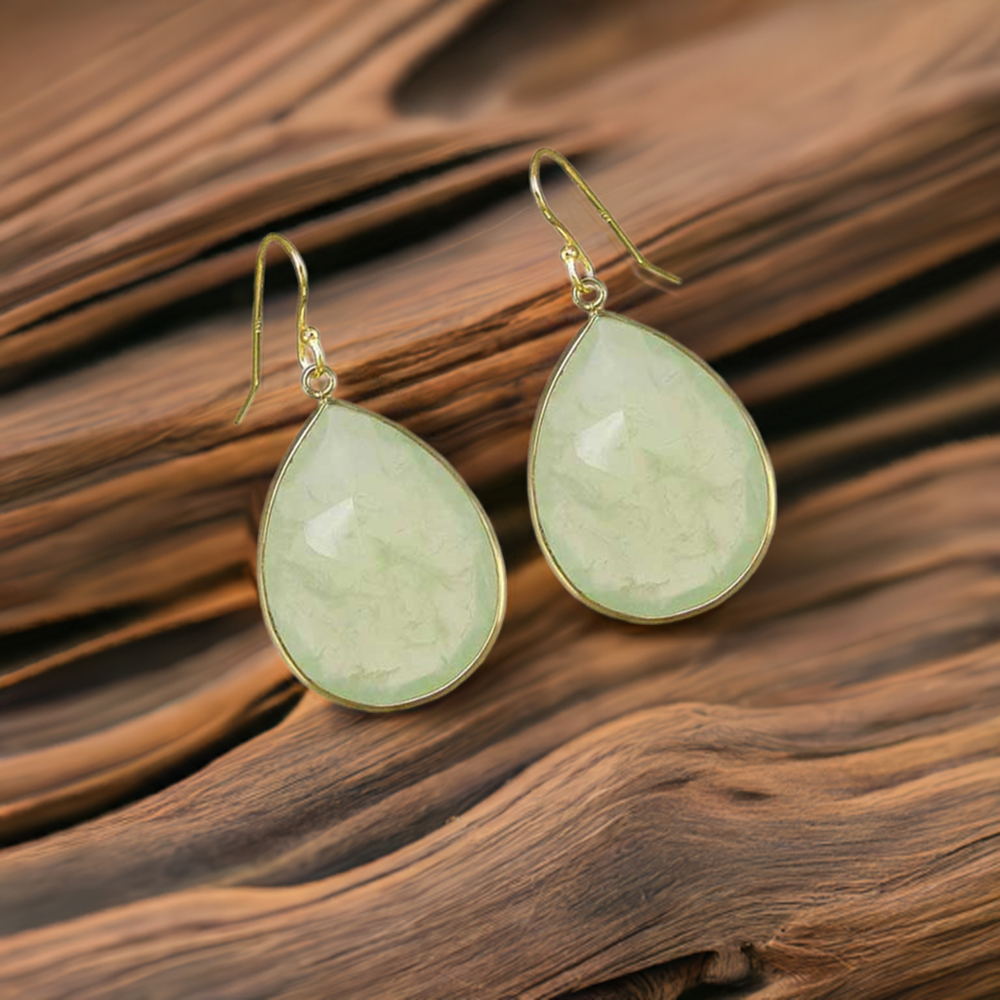 925 Sterling Silver Earrings In Natural Aqua Gemstone 925SE1931