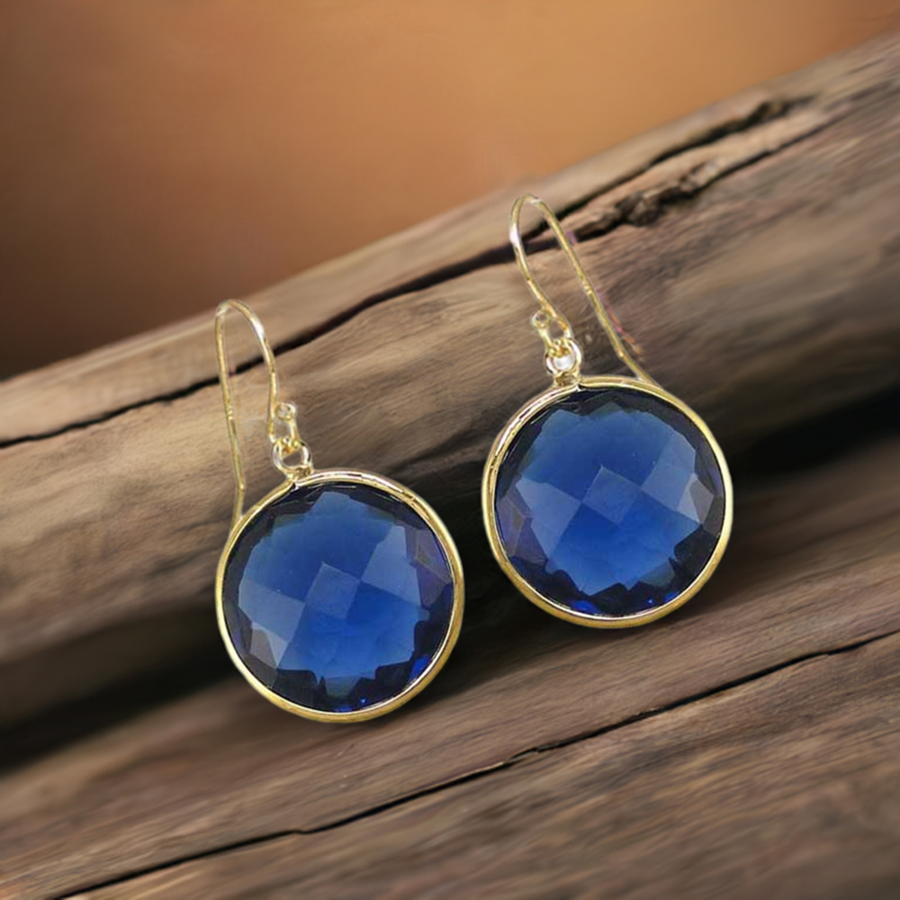 Natural Hydro Iolite Gemstone Earrings In 925 Sterling Silver Jewelry 925SE1949