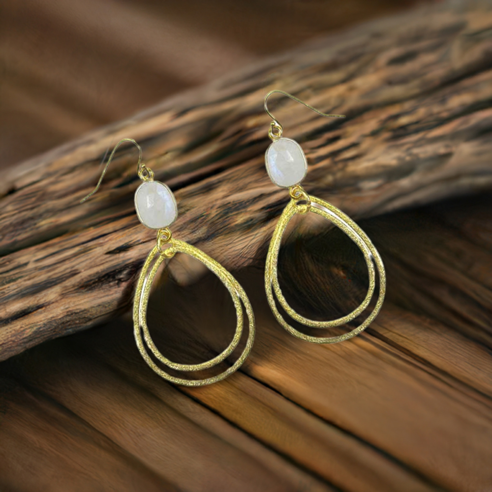 925 Sterling Silver Earrings In Rainbow Moonstone Jewelry 925SE1958