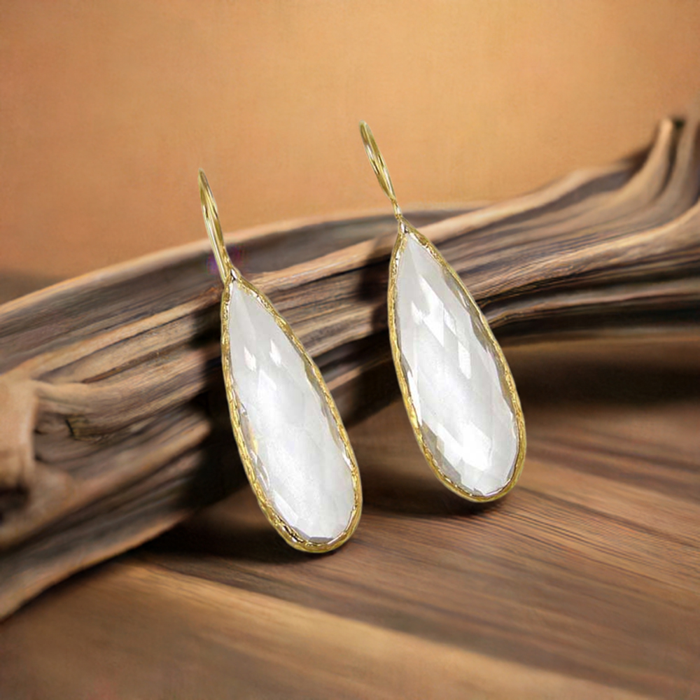 925 Sterling Silver Handmade Earrings In Crystal Gemstone Jewelry 925SE1962