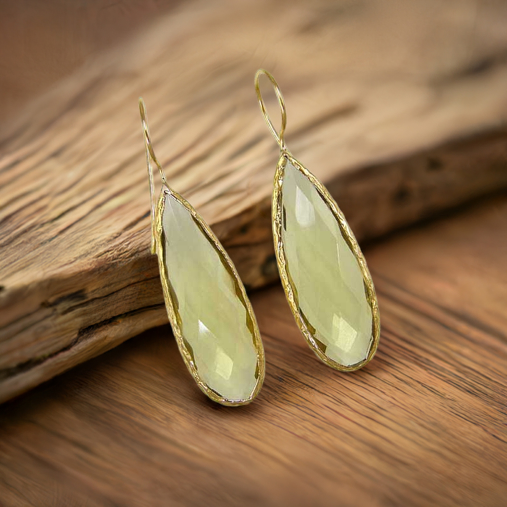 925 Sterling Silver Handmade Earrings In Lemon Quartz Gemstone Jewelry 925SE1963