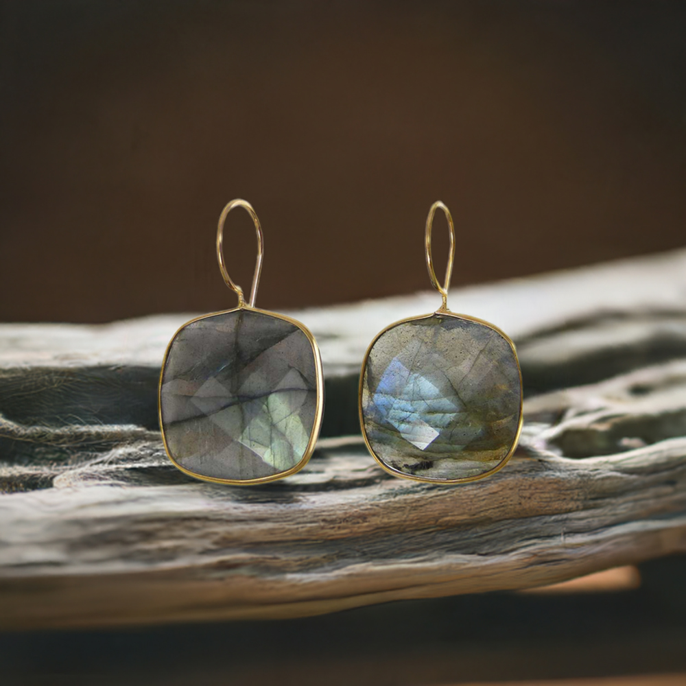 925 Sterling Silver Handmade Earrings In Labradorite Gemstone Jewelry 925SE1974
