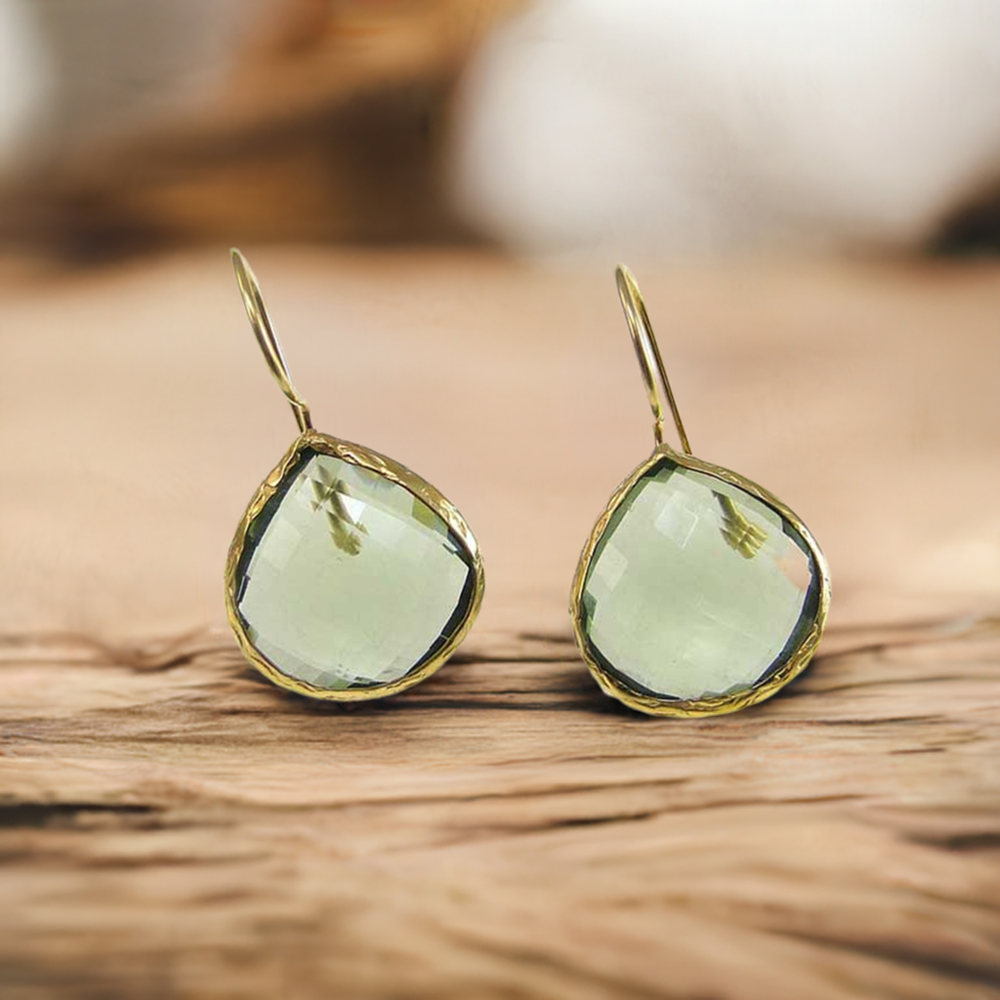 925 Sterling Silver Earrings In Brown Quartz Gemstone Jewelry 925SE1977