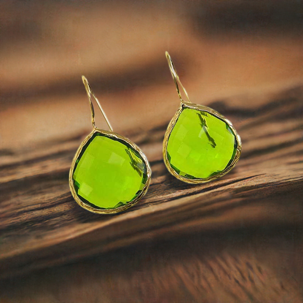 925 Sterling Silver Earrings In Hydro Peridot Gemstone Jewelry 925SE1978