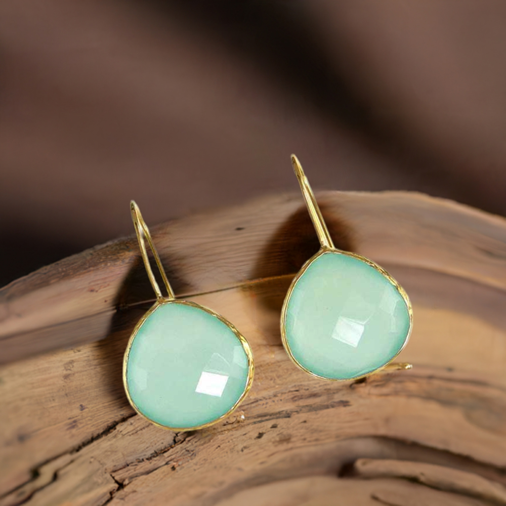 925 Sterling Silver Earrings In Chalcedony Gemstone Jewelry 925SE1980