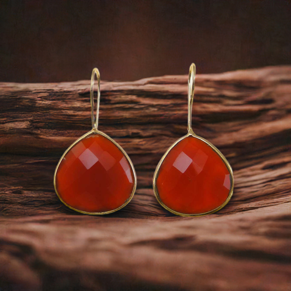 925 Sterling Silver Handmade Earrings In Dyed Ruby Gemstone Jewelry 925SE1983