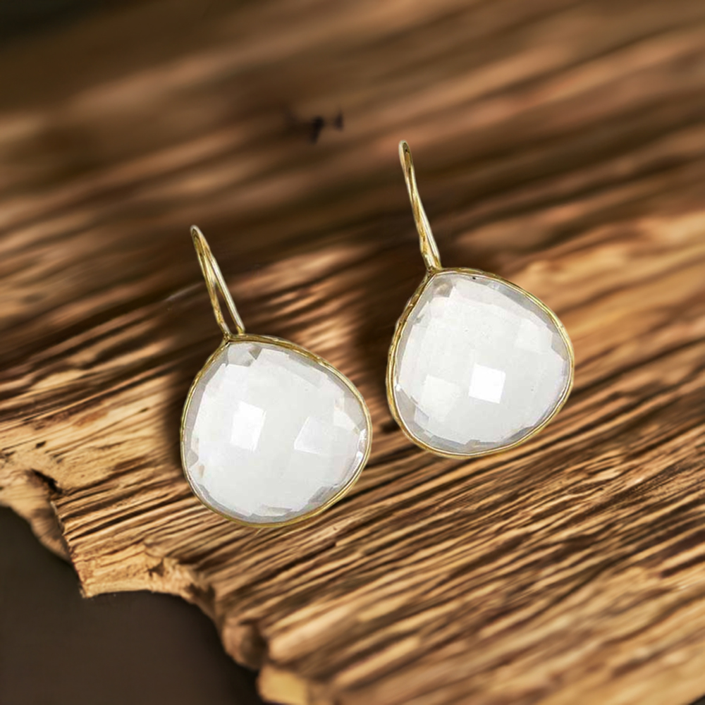 925 Sterling Silver Handmade Earrings In Crystal Gemstone Jewelry 925SE1987