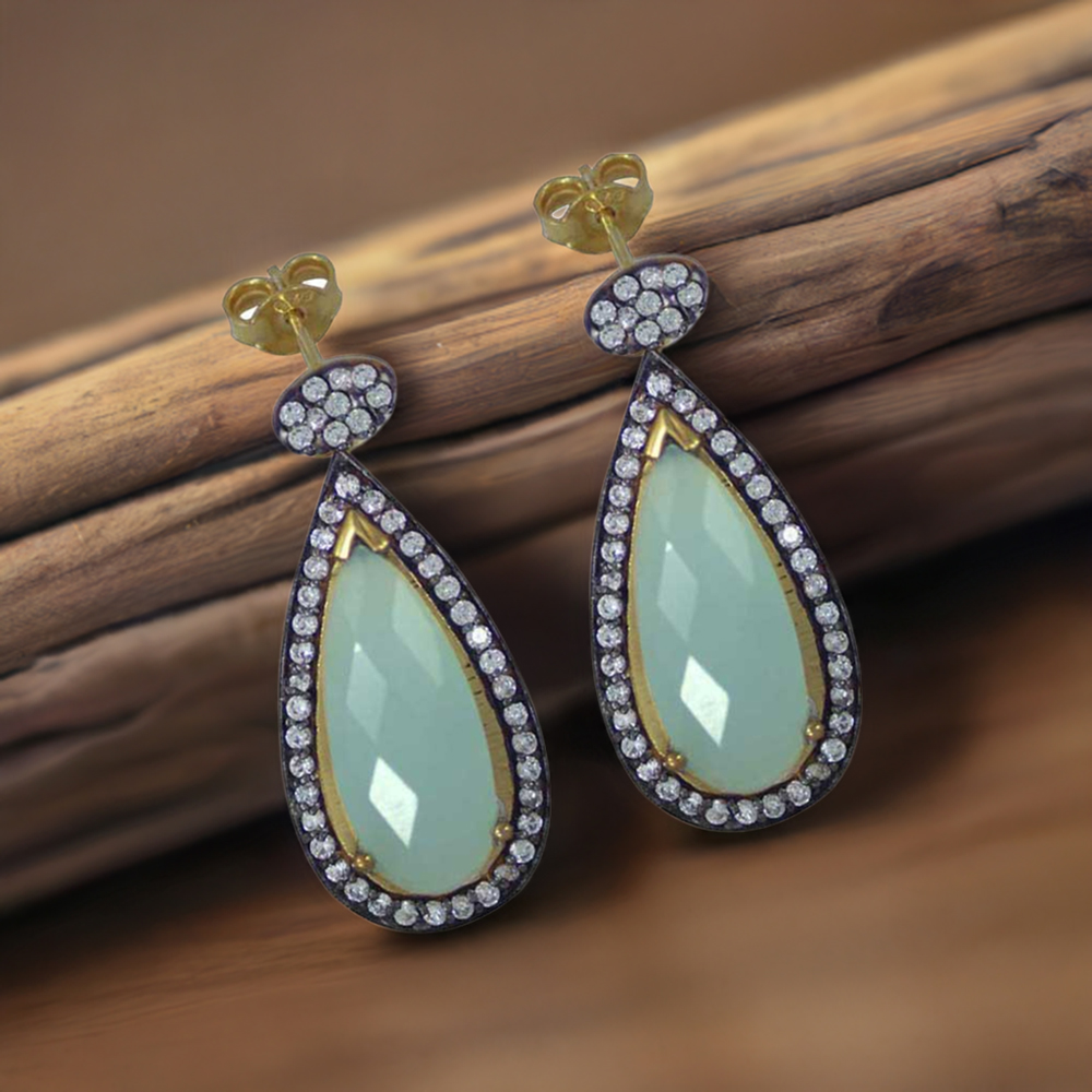 Solid 925 Silver Earrings In Natural Multi Gemstone 925SE1995