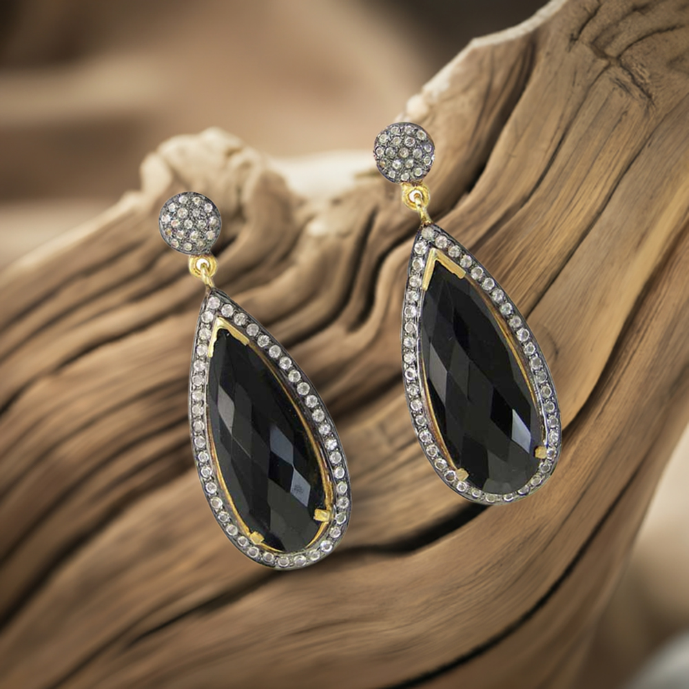 Solid 925 Silver Earrings In Semi Precious Multi Gemstone 925SE1996