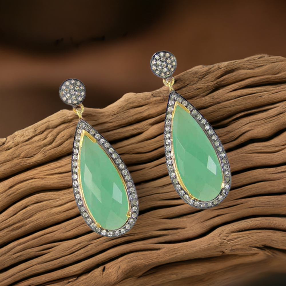 Solid 925 Silver Earrings In Genuine Multi Gemstone 925SE1997